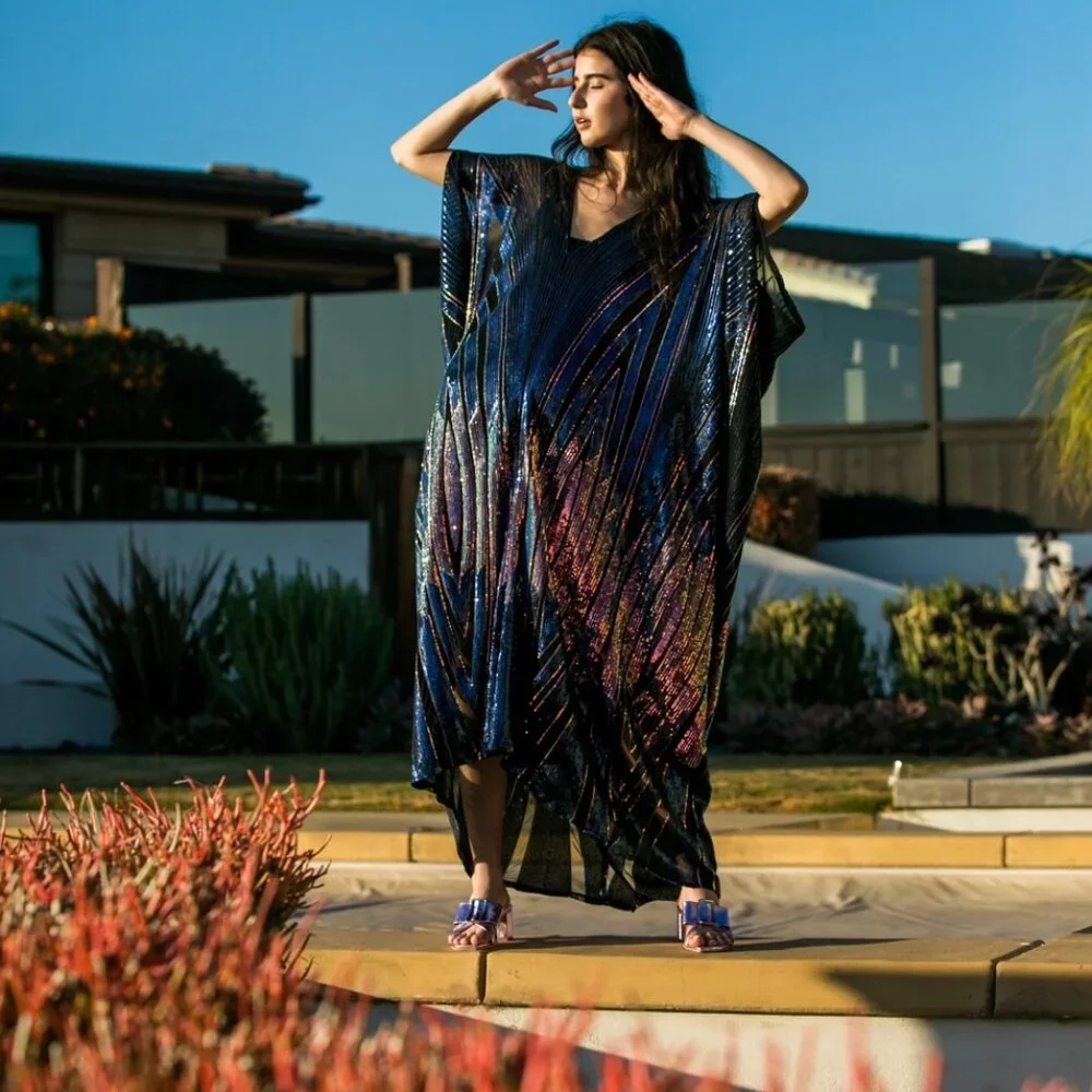 Color-Shifting Sequin Caftan | Jennafer Grace | Petite/XL Fit - Picture 8 of 11